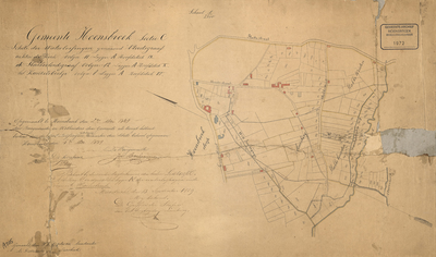 205-A Gemeente Hoensbroek Sectie C, Kadastrale kaart gemeente Hoensbroek sectie C, schets der Waterlossingen genaamd: ...