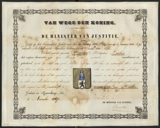 238-A Van Wege Den Koning, Verklaring van de Minister van Justitie, gelet op het KB van den 20 februari 1816, no. 69, ...
