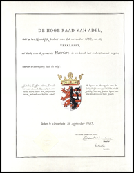 284-A De Hoge Raad Van Adel, Oorkonde betreffende het verlenen van een gemeentewapen aan de gemeente Heerlen op 26 ...