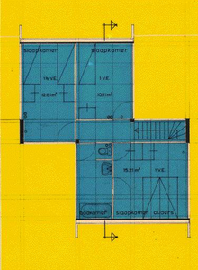507-0195 Veltum II: uitgewerkte woning 2e verdieping, ca. 1973