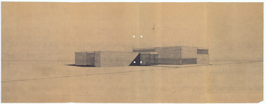 507-1591 Schetsontwerp/ presentatietekening gebouw verfindustrie Jac Eyck, ca. 1970