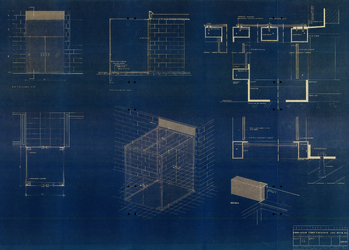 507-1884 Detailtekening entree showroom gebouw verfindustrie Jac Eyck Geleen, 16 december 1970