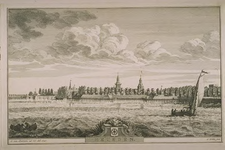 HEU003 Gezicht op Heusden, gezien vanaf de Maas, 1740