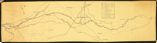 191 Kaart van de Schipbeek Overzichtskaart van de Schipbeek en zijbeken van Deventer tot Alstede (Duitse grens)., 1934-01-01