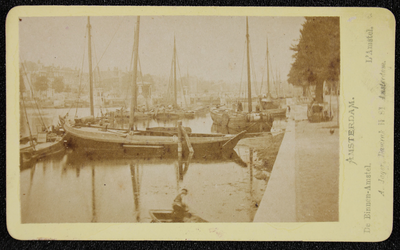 1821 -5 Amsterdam, de binnen-Amstel met schepen., 01-01-1860 - 01-01-1870