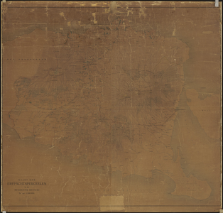 4083 Overzichts kaart Erfpachtlanden van Besoeki Met houten stokken, 1916