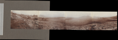 5105 -0024 Anim Sand. Panorama van een ontboste berg met gedeeltelijk reeds aangelegde koffievelden, 1915-01-01 - 1915-12-31