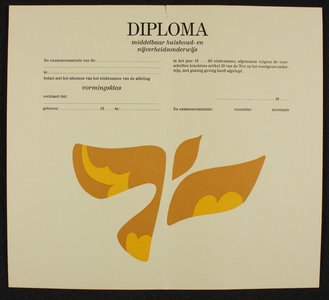 1013 Deventer - Diploma Nijverheidsschool voor MeisjesDiploma (onbeschreven) zoals dat werd uitgegeven aan leerlingen ...