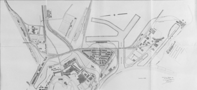16873 Foto van ingekleurde plattegrond, getekend februari 192 door Gemeentewerken, ondertekend door de directeur L. van ...