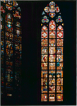 3408 Broederenkerk. Vóór restauratie. Gebrandschilderd raam achter hoogaltaar. Geplaatst 1915. Vervaardigd door atelier ...