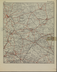 126 Zutphen rechtsboven Topografische kaart regio Deventer-Zutphen. Topografie van west-Overijssel en Gelderland, ...
