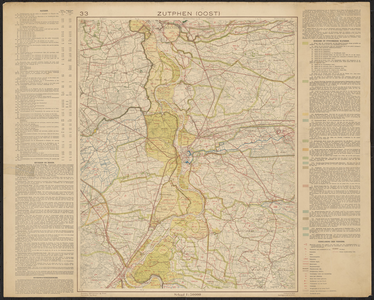 205 Waterstaatskaart van Nederland - Zutphen Oost kaart 33 Topografische kaart 1:50000 van de waterstaatkundige stuatie ...