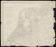 288 Carte Generale de la Hollande avec les routes de Postes Topografie van Nederland en aangrenzend deel van Duitsland ...
