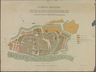 48 Gemeente Deventer Plan van bebouwing der vestinggronden voor zover vastgesteld tot 15 maart 1882. Gekleurde ...