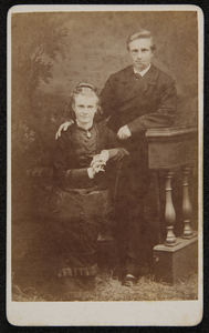 43 -98 Portret van Engelina Elisabeth (Lina) van Groningen (geb. 18-02-1853 - ovl 23-12-1925) en Jan Stoffel (geb. ...