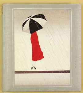 67 Album grijs met afbeelding van vrouw met paraplu, kleurenfoto’s (1986) van Kermis op de Brink, Grote Kerkhof en ...