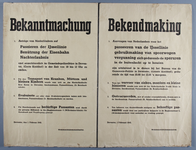 13 Letteraffiche uit Deventer in het Duits en het Nederlands, over het aanvragen van vergunningen met betrekking tot ...