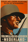 70006 Beeldaffiche van de Waffen SS. Rood-wit-blauw op de achtergrond en op de voorgrond een prominente figuur met ...