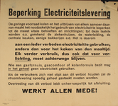 70014 Letteraffiche over de beperkingen op elektriciteit., 1944-01-01