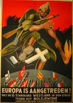 70041 Een beeldaffiche in prachtige kleuren, met een pro-duitse boodschap. Alle Europeanen zouden verenigd in de SS ...