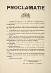 70063 Op provinciaal niveau werd deze proclamatie opgesteld. Een letteraffiche in sobere, schreefloze letter waarin de ...