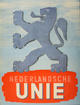 70097 Eenvoudig beeldaffiche met eenvoudig kleurgebruik van de Nederlandsche Unie, kortweg 'De Unie'. De Nederlandsche ...