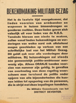 70118 Een letteraffiche over mensen die zich uitgeven als NBS'ers (leden van de Nederlandse Binnenlandse strijdkrachten).