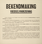 70140 Letteraffiche uit de tijd van de bevrijding in Nederland. Tekst affiche: 'BEKENDMAKING VOEDSELVOORZIENING De Mil. ...