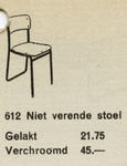 420 Niet verende stoel, gelakt of verchroomd, 01-01-1954 - 31-12-1954