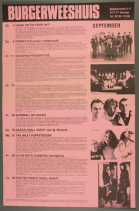 109 Overzicht programma september 1987., 1987-09-01