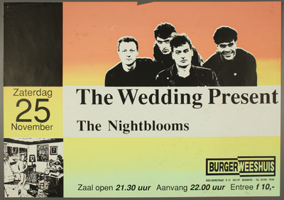 263 Aankondiging concert ban de Engeslse indie rockband The Wedding Present, met in het voorprogramma de Deventer band ...