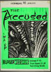 348 Aankondiging optreden van de Amerikaanse metal-band The Accused, met in het voorprogramma N.A.O.P.Entree: F.10,-, ...