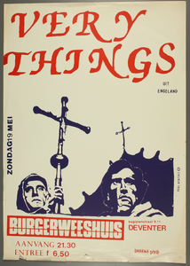 37 Aankondiging optreden van de band Very Things uit Engeland.Dykeme prod.Entree: F.6,50, 1985-05-19