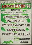 398 Hanzepop '91.Locatie: Singelplantsoen.Optredens van:Slagerij van Kampen (Ned., percussie), Pat Mears, Roots ...