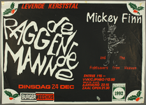 423 Aankondiging optreden van de Nederlandse band de Raggende Manne, muziekstijl: jazz,punk,rock.In het voorprogramma ...