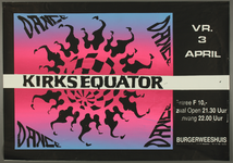 446 Aankondiging optreden van Kirks Equator. Muziekstijl: dance.Entree: F.10,-.Aantal bezoekers: 64, 1992-04-03