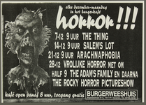 516 Horror!!! Elke december-maandag in het Burgerkafe.7-12: The Thing14-12: Salem's lot21-12: Arachnaphobia28-12 ...