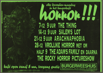 517 Horror!!! Elke december-maandag in het Burgerkafe.7-12: The Thing14-12: Salem's lot21-12: Arachnaphobia28-12 ...