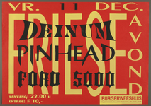 519 Friese avond met optredens van de bands Deinum, Pinhead en Ford 5000.Entree: F.10,-Aantal bezoekers: 77, 1992-12-11