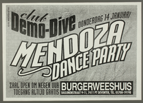 539 Mendoza Dance PartyClub Demo - Dive.Entree: gratis.Design affiche: Anymounlimited 1993., 1993-01-14
