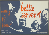 540 Aankondiging optreden van de Nederlandse alternatieve rockgroep Betty Serveert.De naam verwijst naar de Nederlandse ...