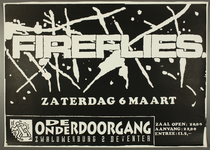 558 Aankondiging optreden van de Fireflies in De Onderdoorgang .Entree: F.5,-., 1993-03-06