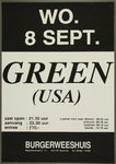 587 Aankondiging optreden van de Amerikaanse rock 'n roll band Green.Entree: F.10,-., 1993-09-08