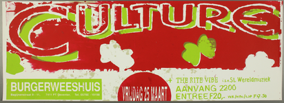 620 Culture & The Rite Vibe i.s.m. Stichting Wereldmuziek.Entree: F.20,-. (vvk 17,50)., 1994-03-25