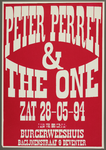 632 Aankondiging optreden van de Engelse new wave band Peter Perret & The One.Entree: F.12,50 (vvk 10,-)., 1994-05-28