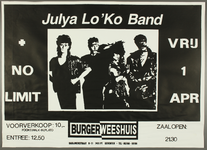 660 Aankondiging optreden Julia Loko & band, met in het voorprogramma No Limit. Juli Loko is een Nederlands zangeres ...