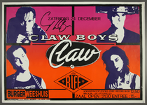668 Aankondiging optreden van de Amsterdamse rockband Claw Boys Claw met in het voorprogramma The Riff. Entree: 15,- ...