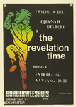707 Aankondiging van optreden van de groep Djeynak Delbely & the Revelation time. Reggae. Entree fl 6,-. Aanvang 21:30 ...