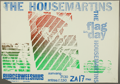 72 Aankondiging optreden van de groep The Housemartins.Entree: F.7,50.Aantal bezoekers: 44, 1986-05-17