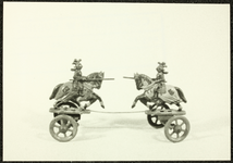 232 Ridders ter paard (op wielen) strijden met elkaar., 1974-01-01